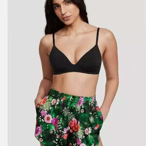 Victoria's Secret Green Floral Satin High Rise Pajama Shorts Women's Size XS